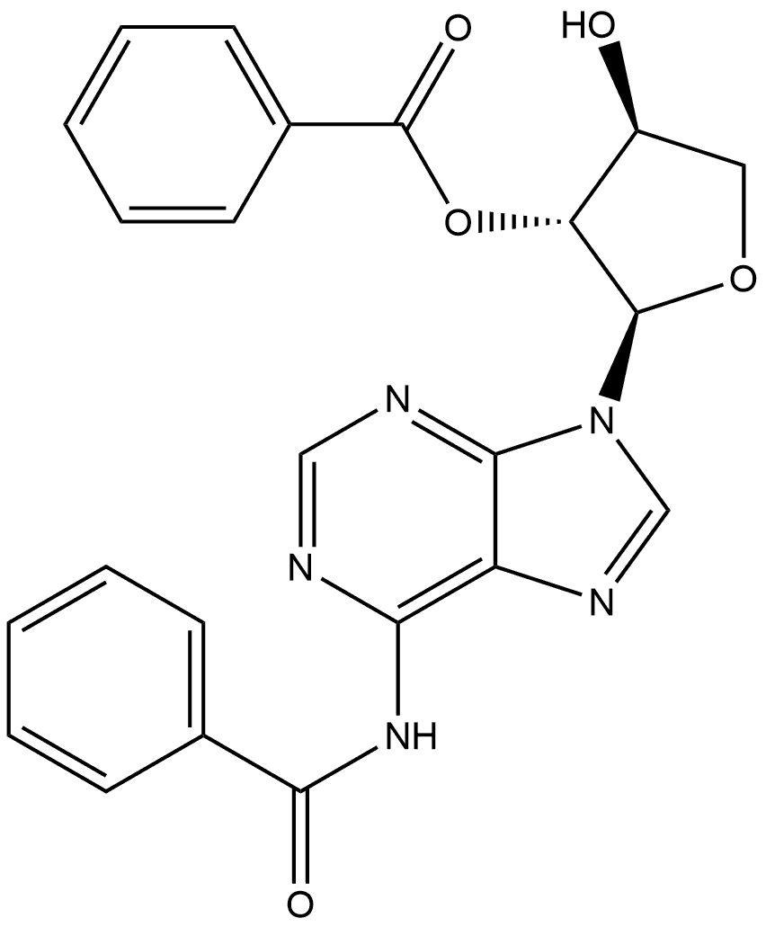 N-[9-[(2R,3R,4S)-3-(Benzoyloxy)tetrahydro-4-hydroxy-2-furanyl]-9H-purin-6-yl]benzamide Structure