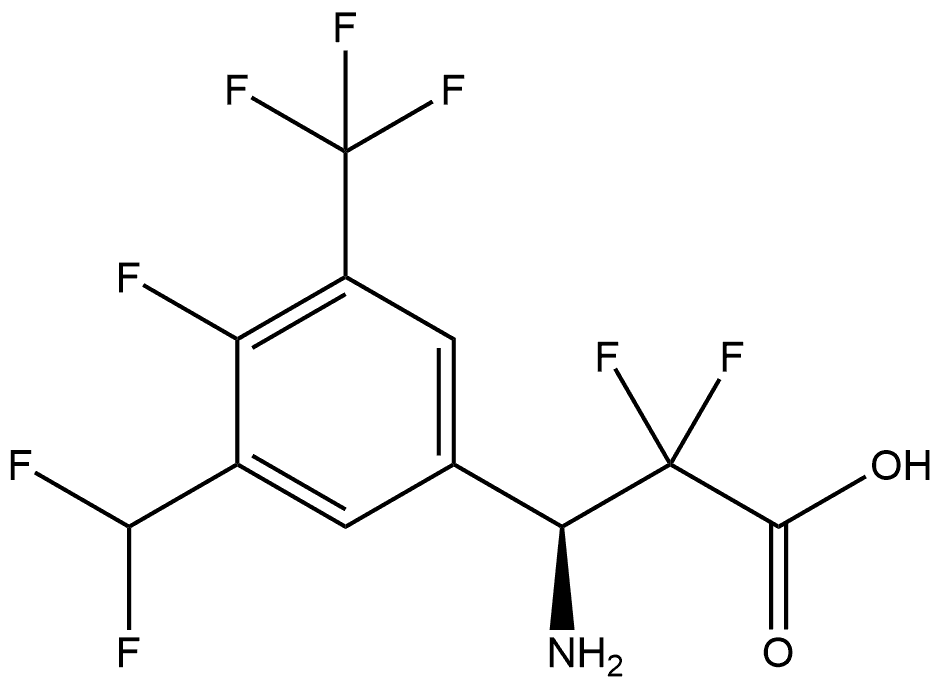 (S)-3-amino-3-(3-(difluoromethyl)-4-fluoro-5-(trifluoromethyl)phenyl)-2,2-difluoropropanoic acid Structure