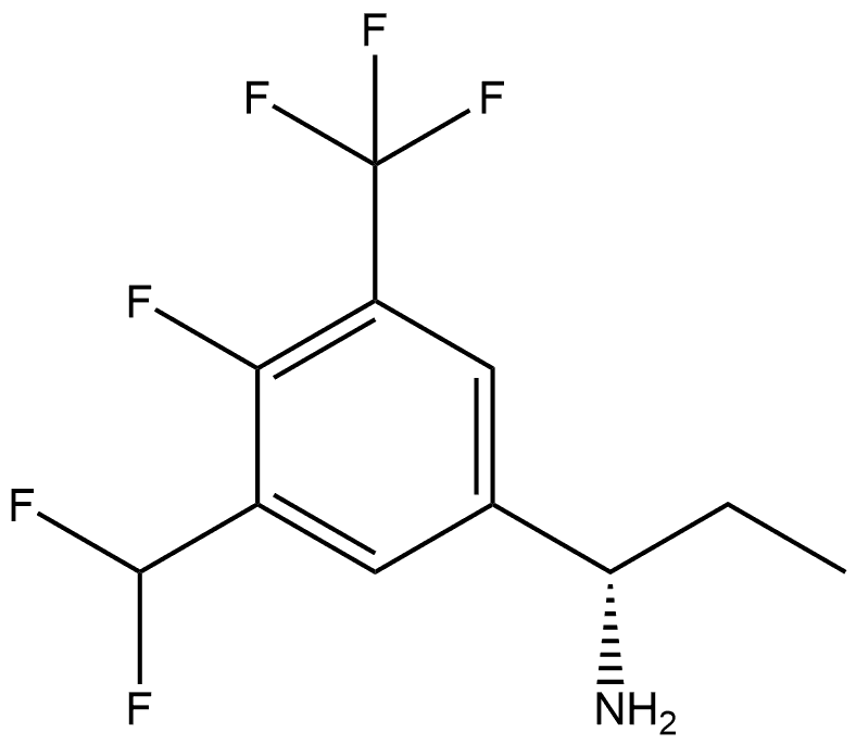 (S)-1-(3-(difluoromethyl)-4-fluoro-5-(trifluoromethyl)phenyl)propan-1-amine Structure