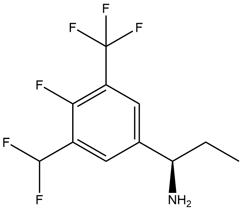 (R)-1-(3-(difluoromethyl)-4-fluoro-5-(trifluoromethyl)phenyl)propan-1-amine Structure