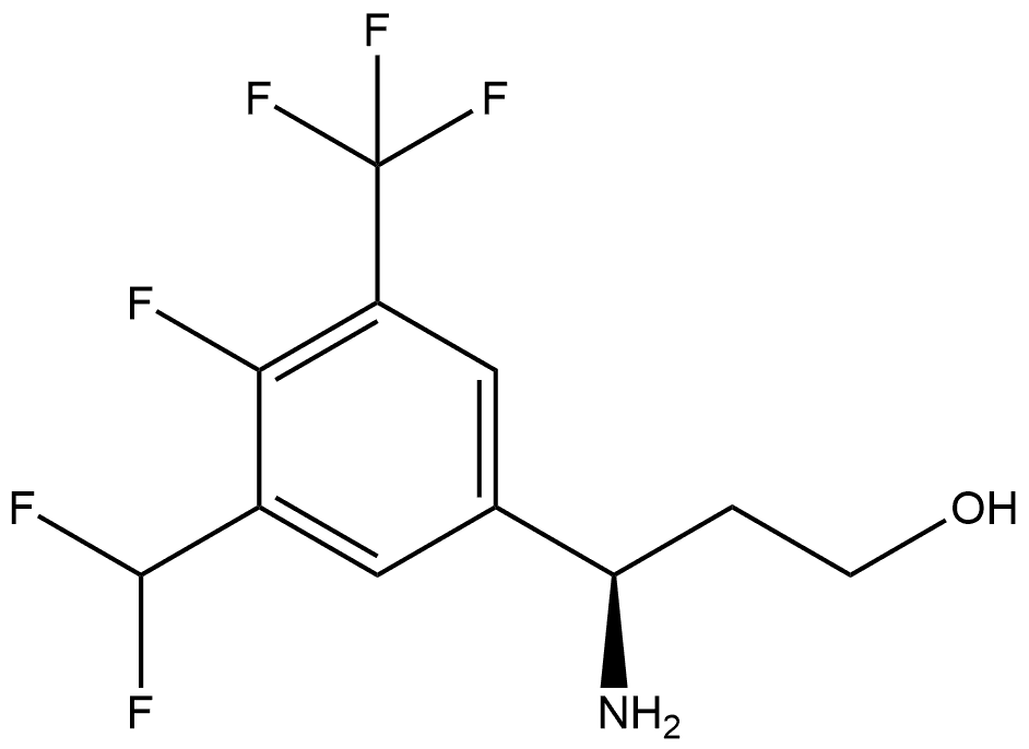 (R)-3-amino-3-(3-(difluoromethyl)-4-fluoro-5-(trifluoromethyl)phenyl)propan-1-ol Structure