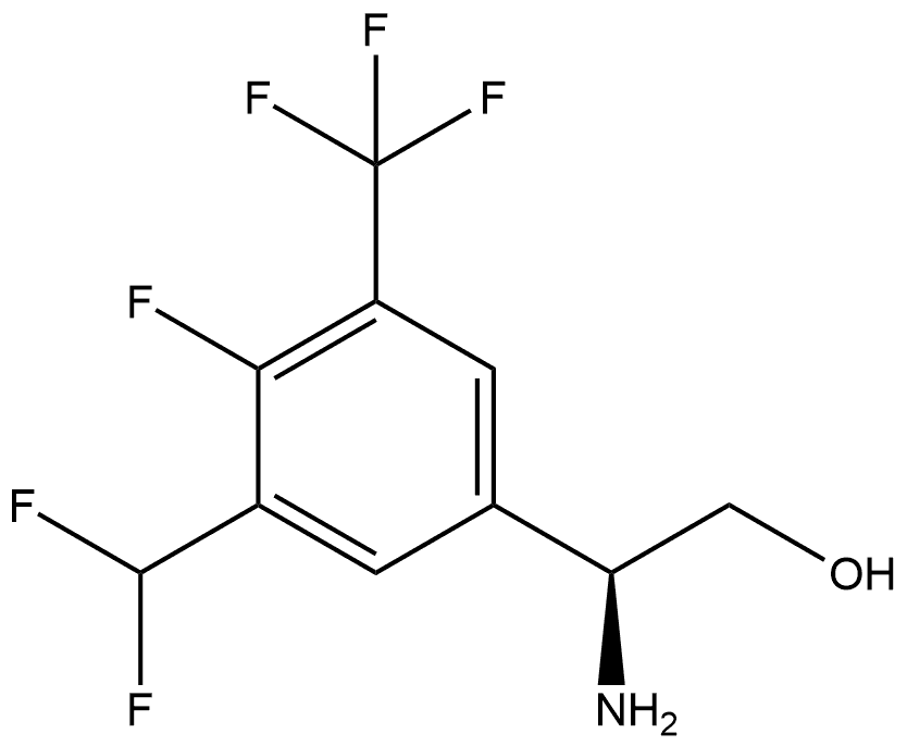 (S)-2-amino-2-(3-(difluoromethyl)-4-fluoro-5-(trifluoromethyl)phenyl)ethan-1-ol Structure