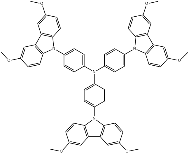 Benzenamine, 4-(3,6-dimethoxy-9H-carbazol-9-yl)-N,N-bis[4-(3,6-dimethoxy-9H-carbazol-9-yl)phenyl]- Structure