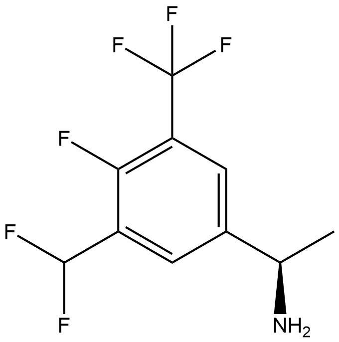 (R)-1-(3-(difluoromethyl)-4-fluoro-5-(trifluoromethyl)phenyl)ethan-1-amine Structure