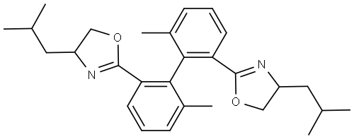 (4S,4′S)-2,2′-[(1S)-6,6′-Dimethyl[1,1′-biphenyl]-2,2′-diyl]bis[4,5-dihydro-4-(2-methylpropyl)oxazole] Structure