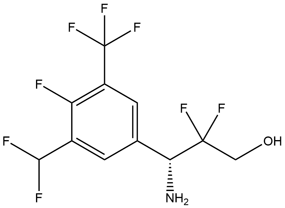 (R)-3-amino-3-(3-(difluoromethyl)-4-fluoro-5-(trifluoromethyl)phenyl)-2,2-difluoropropan-1-ol Structure