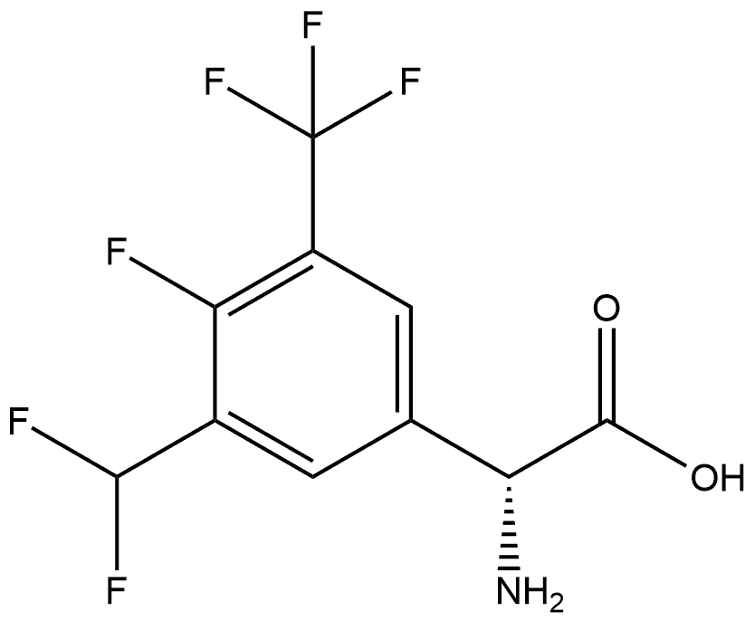 (R)-2-amino-2-(3-(difluoromethyl)-4-fluoro-5-(trifluoromethyl)phenyl)acetic acid Structure