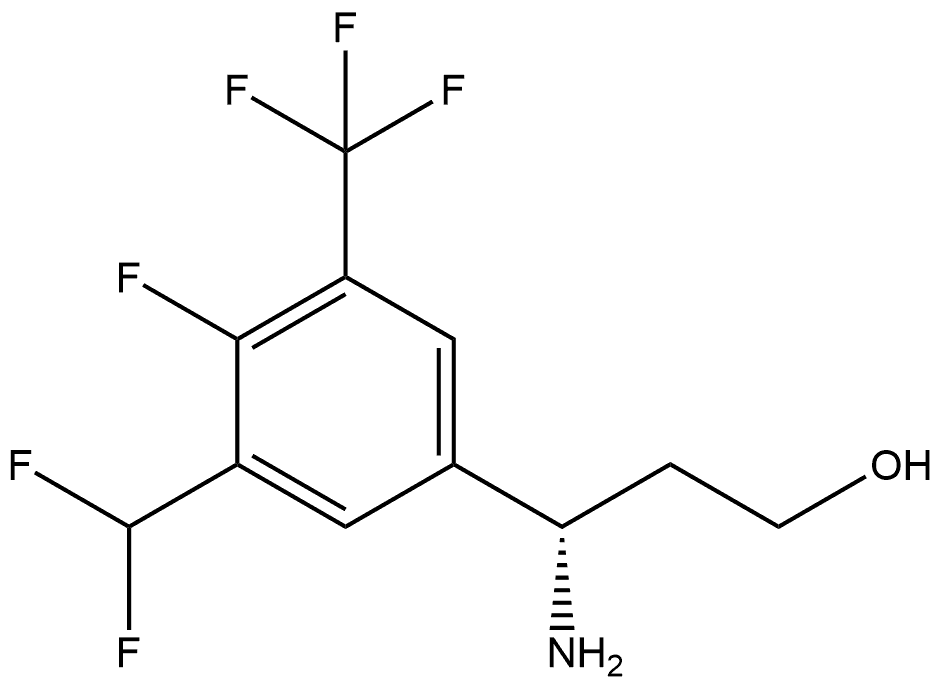 (S)-3-amino-3-(3-(difluoromethyl)-4-fluoro-5-(trifluoromethyl)phenyl)propan-1-ol Structure