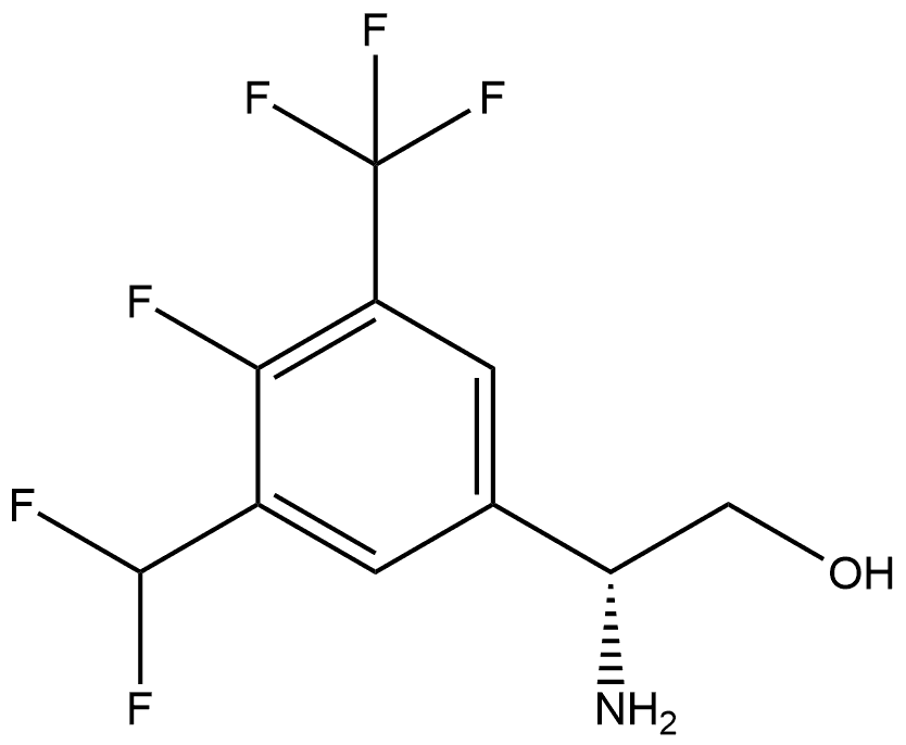 (R)-2-amino-2-(3-(difluoromethyl)-4-fluoro-5-(trifluoromethyl)phenyl)ethan-1-ol Structure