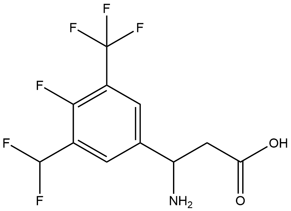 3-amino-3-(3-(difluoromethyl)-4-fluoro-5-(trifluoromethyl)phenyl)propanoic acid Structure