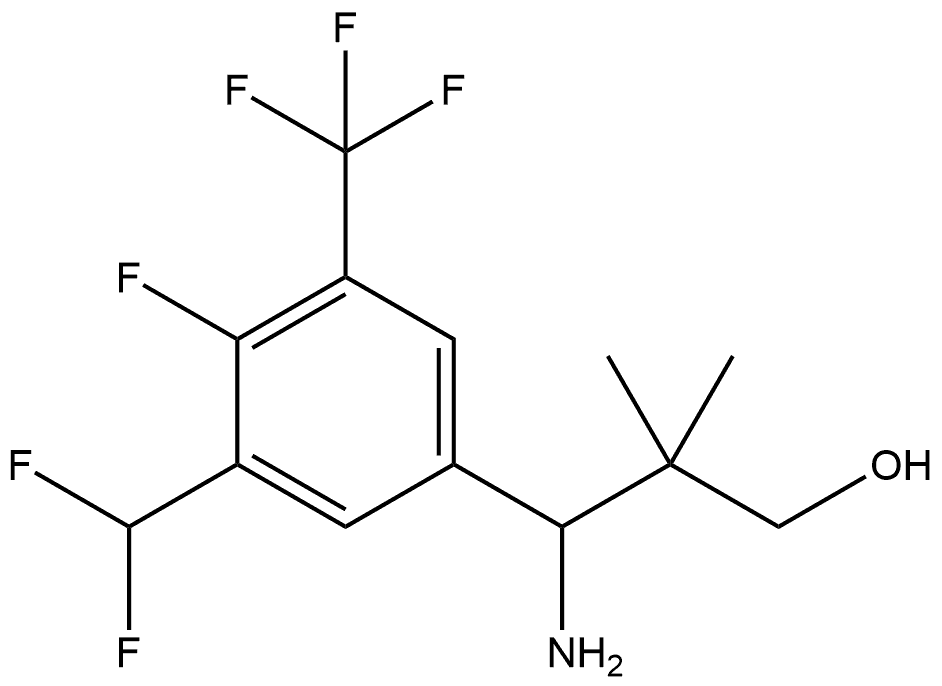 3-amino-3-(3-(difluoromethyl)-4-fluoro-5-(trifluoromethyl)phenyl)-2,2-dimethylpropan-1-ol Structure