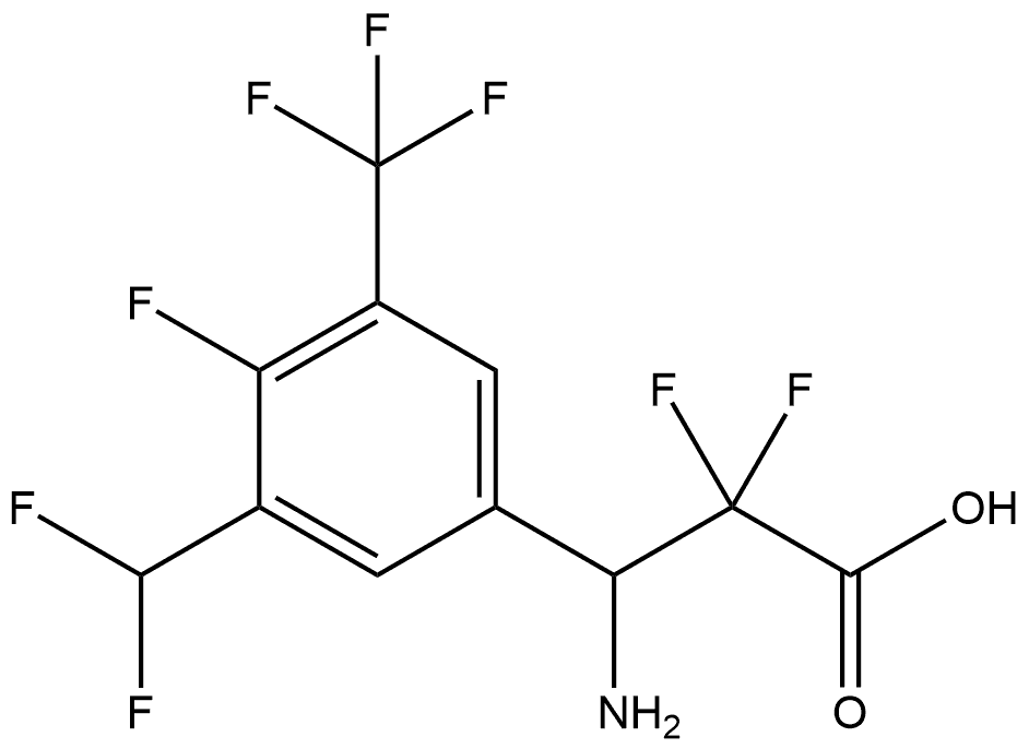 3-amino-3-(3-(difluoromethyl)-4-fluoro-5-(trifluoromethyl)phenyl)-2,2-difluoropropanoic acid Structure