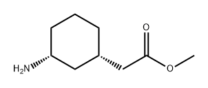 Cyclohexaneacetic acid, 3-amino-, methyl ester, (1S,3R)- Structure