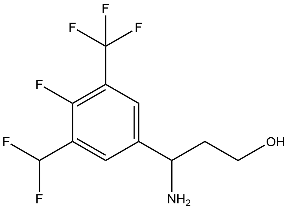 3-amino-3-(3-(difluoromethyl)-4-fluoro-5-(trifluoromethyl)phenyl)propan-1-ol Structure