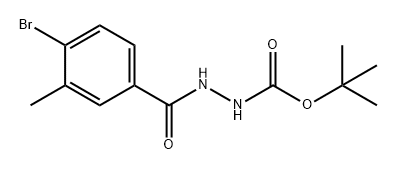 Hydrazinecarboxylic acid, 2-(4-bromo-3-methylbenzoyl)-, 1,1-dimethylethyl ester 구조식 이미지