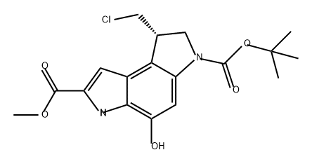 Benzo[1,2-b:4,3-b']dipyrrole-2,6(3H)-dicarboxylic acid, 8-(chloromethyl)-7,8-dihydro-4-hydroxy-, 6-(1,1-dimethylethyl) 2-methyl ester, (8S)- Structure