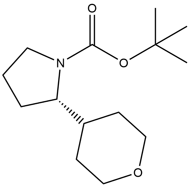 tert-butyl (S)-2-(tetrahydro-2H-pyran-4-yl)pyrrolidine-1-carboxylate Structure