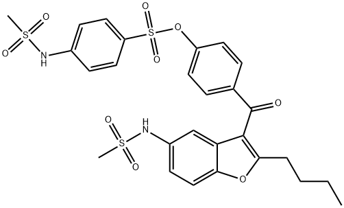 Benzenesulfonic acid, 4-[(methylsulfonyl)amino]-, 4-[[2-butyl-5-[(methylsulfonyl)amino]-3-benzofuranyl]carbonyl]phenyl ester Structure