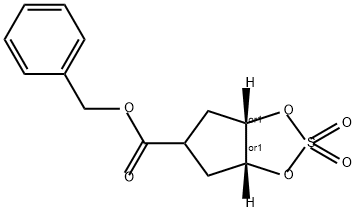 4H-Cyclopenta-1,3,2-dioxathiole-5-carboxylic acid, tetrahydro-, phenylmethyl ester, 2,2-dioxide, (3aR,6aS)-rel- Structure