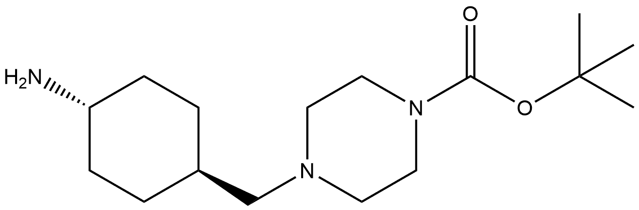 tert-butyl trans-4-[(4-aminocyclohexyl)methyl]piperazine-1-carboxylate Structure