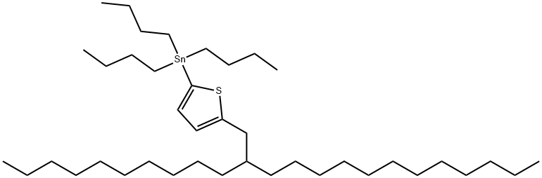 Stannane, tributyl[5-?(2-?decyltetradecyl)?-?2-?thienyl]? 구조식 이미지