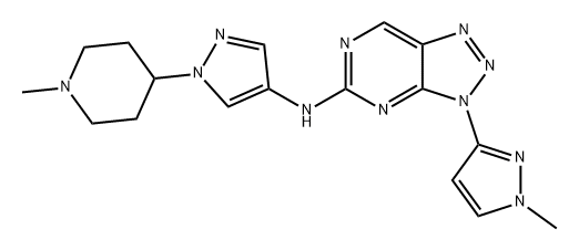 3H-1,2,3-Triazolo[4,5-d]pyrimidin-5-amine, N-[1-(1-methyl-4-piperidinyl)-1H-pyrazol-4-yl]-3-(1-methyl-1H-pyrazol-3-yl)- Structure