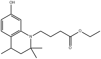 1(2H)-Quinolinebutanoic acid, 3,4-dihydro-7-hydroxy-2,2,4-trimethyl-, ethyl ester Structure