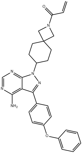 2-Propen-1-one, 1-[7-[4-amino-3-(4-phenoxyphenyl)-1H-pyrazolo[3,4-d]pyrimidin-1-yl]-2-azaspiro[3.5]non-2-yl]- Structure