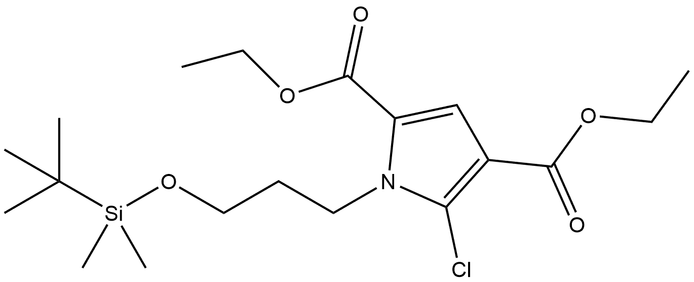 2,4-diethyl 1-{3-[(tert-butyldimethylsilyl)oxy]propyl}-5-chloro-1H-pyrrole-2,4-dicarboxylate Structure