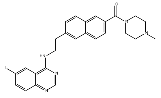 Methanone, [6-[2-[(6-iodo-4-quinazolinyl)amino]ethyl]-2-naphthalenyl](4-methyl-1-piperazinyl)- Structure