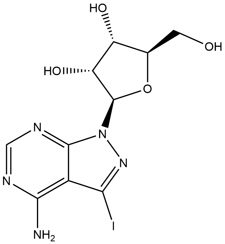 1H-Pyrazolo[3,4-d]pyrimidin-4-amine, 3-iodo-1-β-D-ribofuranosyl- Structure