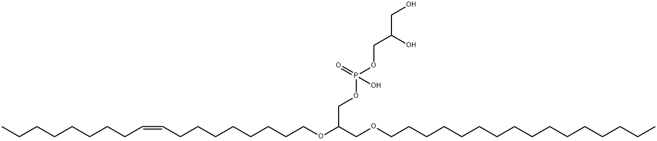 Phosphoric acid, mono(2,3-dihydroxypropyl) mono[3-(hexadecyloxy)-2-[(9Z)-9-octadecen-1-yloxy]propyl] ester Structure