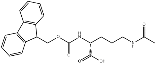 D-Ornithine, N5-acetyl-N2-[(9H-fluoren-9-ylmethoxy)carbonyl]- Structure