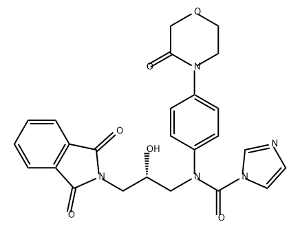 1H-Imidazole-1-carboxamide, N-[(2S)-3-(1,3-dihydro-1,3-dioxo-2H-isoindol-2-yl)-2-hydroxypropyl]-N-[4-(3-oxo-4-morpholinyl)phenyl]- 구조식 이미지