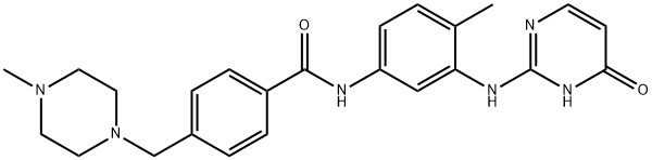 Benzamide, N-[3-[(1,6-dihydro-6-oxo-2-pyrimidinyl)amino]-4-methylphenyl]-4-[(4-methyl-1-piperazinyl)methyl]- 구조식 이미지