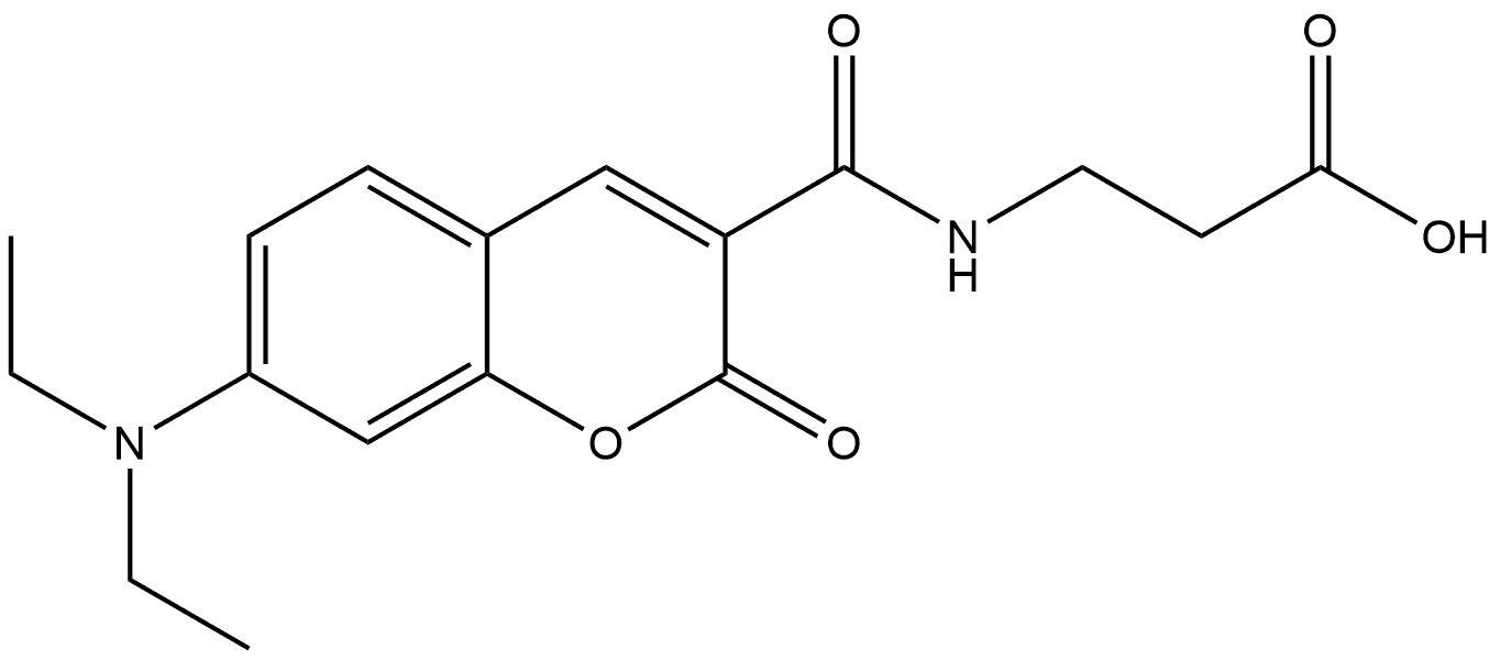 3-(7-(diethylamino)-2-oxo-2H-chromene-3-carboxamido)propanoic acid Structure