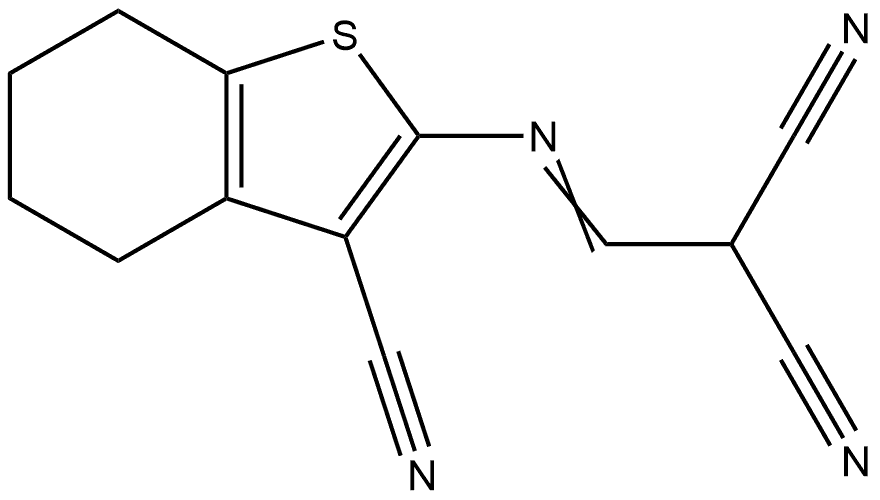 2-[(3-cyano-4,5,6,7-tetrahydrobenzothiophen-2-yl)iminomethyl]propanedinitrile Structure