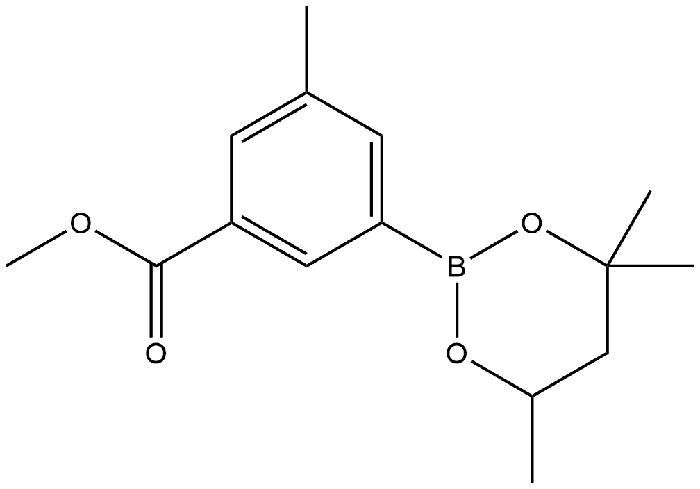 Methyl 3-methyl-5-(4,4,6-trimethyl-1,3,2-dioxaborinan-2-yl)benzoate Structure