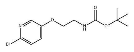 Carbamic acid, N-[2-[(6-bromo-3-pyridinyl)oxy]ethyl]-, 1,1-dimethylethyl ester Structure