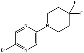 Pyrazine, 2-bromo-5-(4,4-difluoro-1-piperidinyl)- Structure