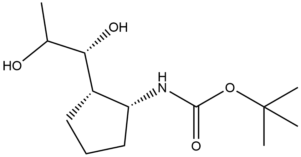 Carbamic acid, [2-(1,2-dihydroxypropyl)cyclopentyl]-, 1,1-dimethylethyl ester, [1S-[1α,2α(1S*,2S*)]]- (9CI) 구조식 이미지