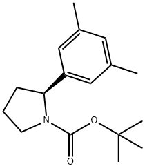 1-Pyrrolidinecarboxylic acid, 2-(3,5-dimethylphenyl)-, 1,1-dimethylethyl ester, (2S)- Structure