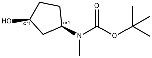 rel-tert-butyl ((1R,3S)-3-hydroxycyclopentyl)(methyl)carbamate Structure