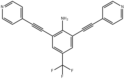 Benzenamine, 2,6-bis[2-(4-pyridinyl)ethynyl]-4-(trifluoromethyl)- Structure