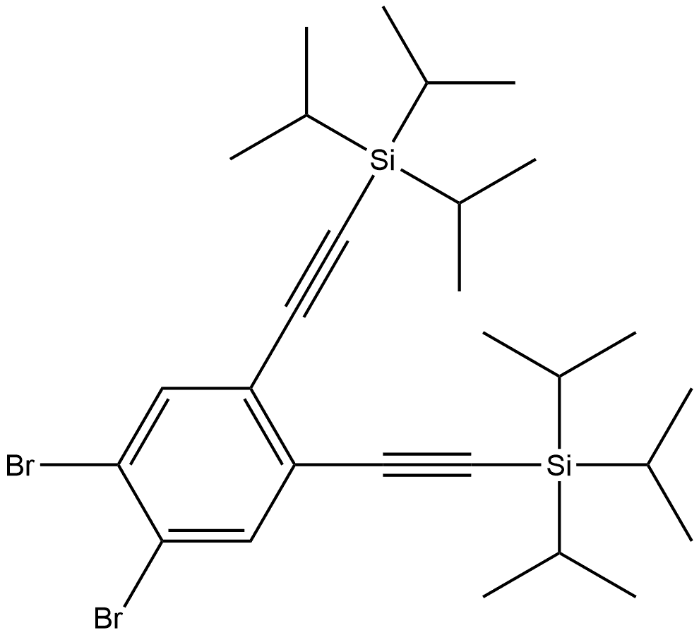 1,2-dibromo-4,5-bis[(triisopropylsilyl)ethynyl]benzene Structure