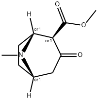 8-Azabicyclo[3.2.1]octane-2-carboxylic acid, 8-methyl-3-oxo-, methyl ester, (1R,2R,5S)-rel- Structure