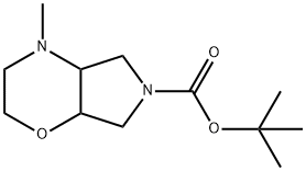 Pyrrolo[3,4-b]-1,4-oxazine-6(2H)-carboxylic acid, hexahydro-4-methyl-, 1,1-dimethylethyl ester 구조식 이미지