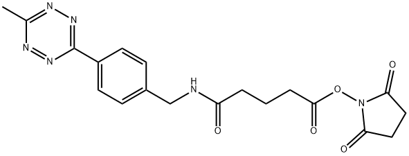 5-[(2,5-dioxopyrrolidin-1-yl)oxy]-N-[4-(6-methyl-1,2,4,5-tetrazin-3-yl)benzyl]-5-oxopentanamide Structure