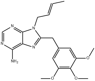 9H-Purin-6-amine, 9-(2E)-2-buten-1-yl-8-[(3,4,5-trimethoxyphenyl)methyl]- Structure