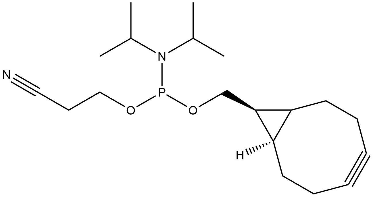 rel-((1α,8α,9β)-Bicyclo[6.1.0]non-4-yn-9-yl)methyl (2-cyanoethyl) diisopropylphosphoramidite Structure